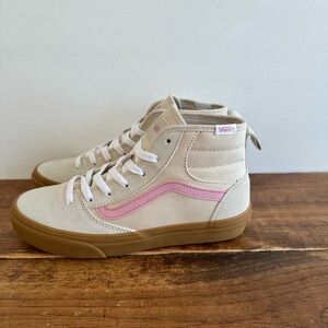 Vans Beige and Pink High-Top Sneakers